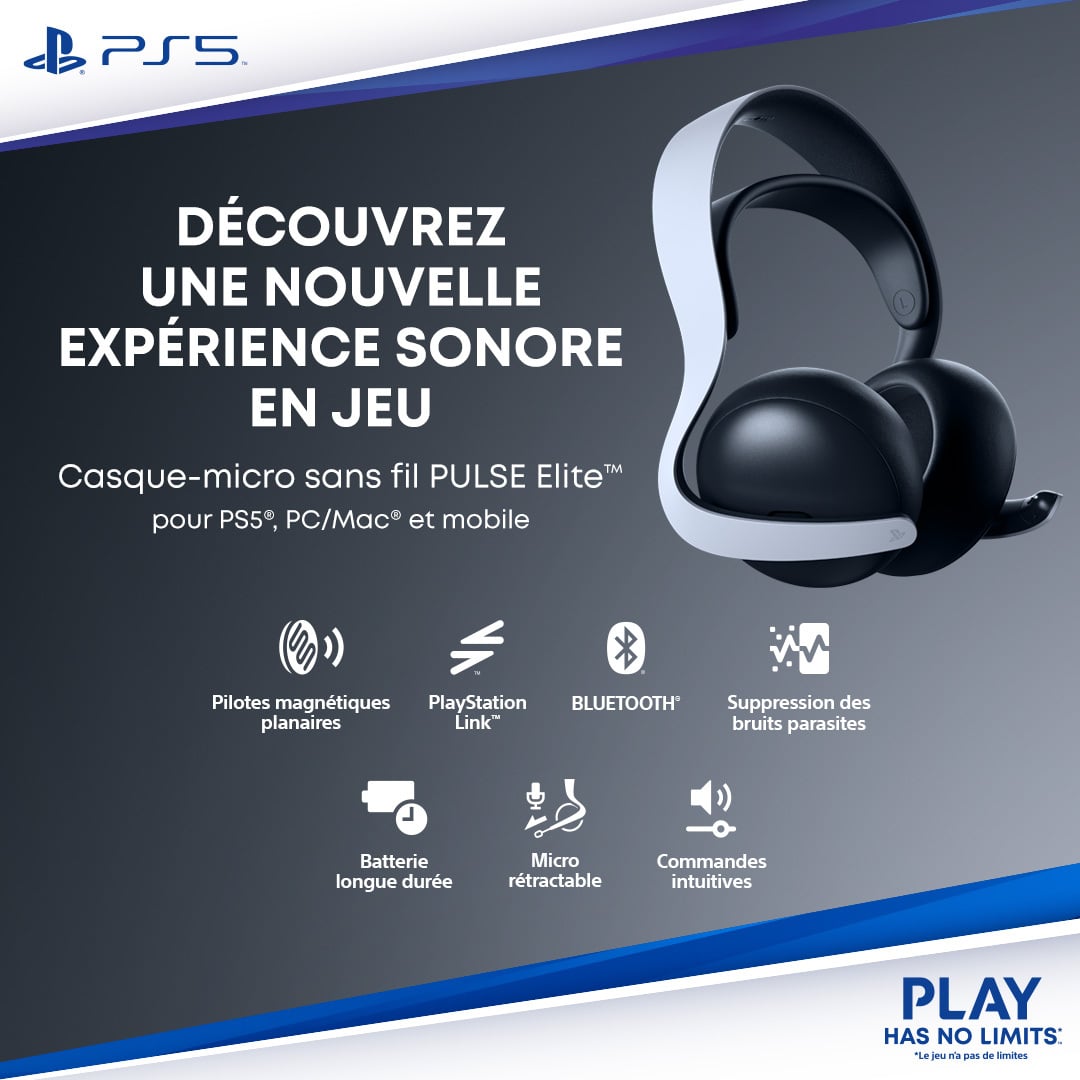 Casque-micro sans fil PULSE Elite™ Midnight Black - PS5